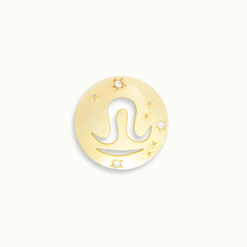Libra Gold Vermeil Zodiac Pendant - by Claurete Jewelry at Claurete.com