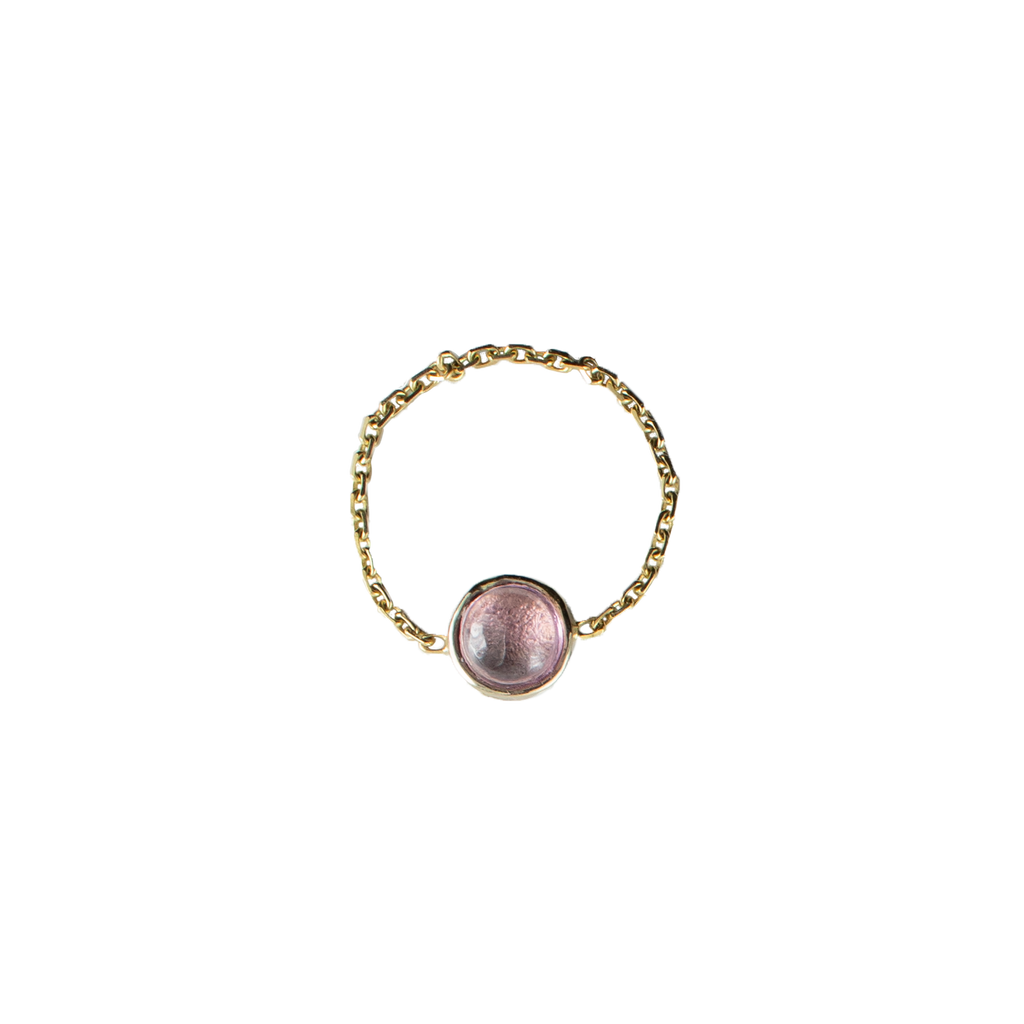 Pink Galaxy Gold Ring