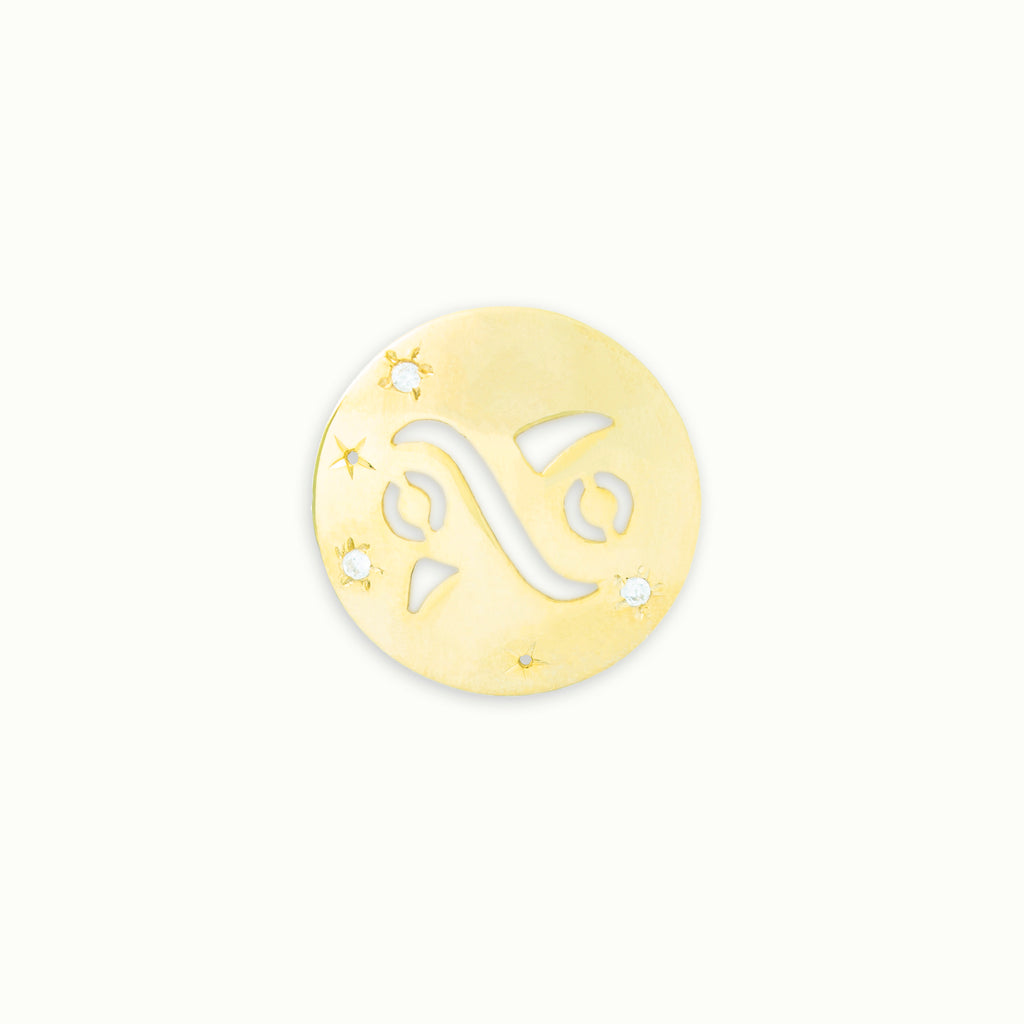 Cancer Zodiac Gold Vermeil Pendant - by Claurete Jewelry at Claurete.com