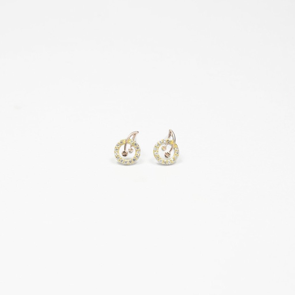 Cherry Goujon Gold/Rose Gold Earrings - by Claurete Jewelry at Claurete.com