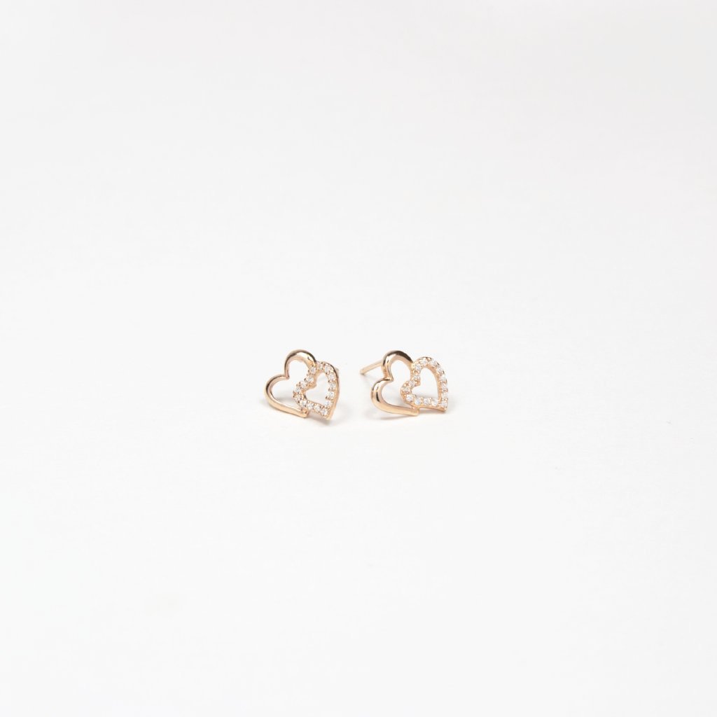 Double Love Goujon Rose Gold Vermeil Earrings - by Claurete Jewelry at Claurete.com