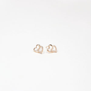 Double Love Goujon Rose Gold Vermeil Earrings - by Claurete Jewelry at Claurete.com