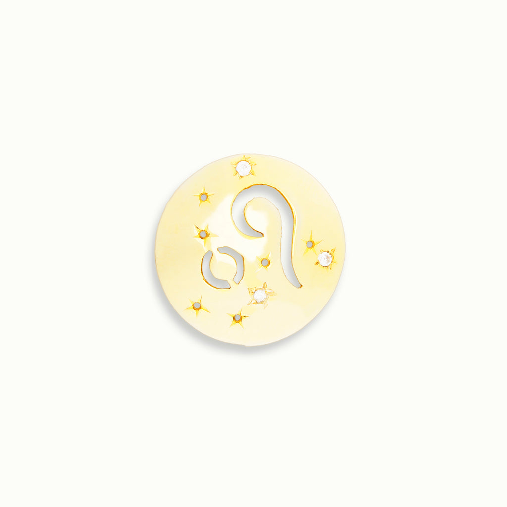 Leo Gold Vermeil Zodiac Pendant - by Claurete Jewelry at Claurete.com