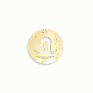 Libra Gold Vermeil Zodiac Pendant - by Claurete Jewelry at Claurete.com