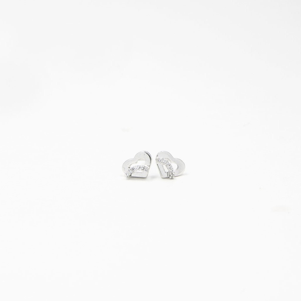 Heart Goujon Silver Earrings - by Claurete Jewelry at Claurete.com